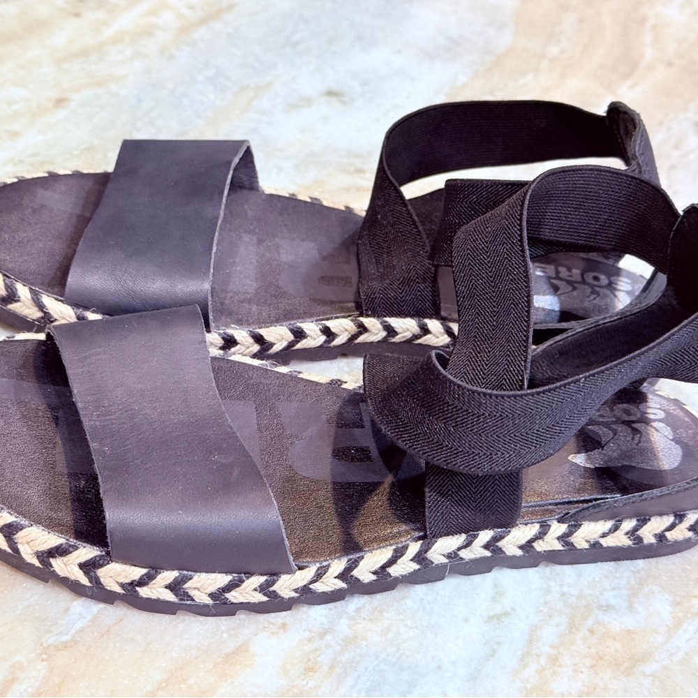 Women’s SOREL Ella II Black leather sandals- Size 8 - Picture 6 of 9